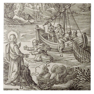 Jesus walking on water ceramic tile