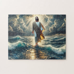 Jesus Walking on Water Christian Faith Gift Jigsaw Puzzle