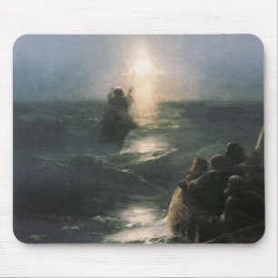 Jesus Walking on Water, Ivan Aivazovsky Painting Mouse Pad