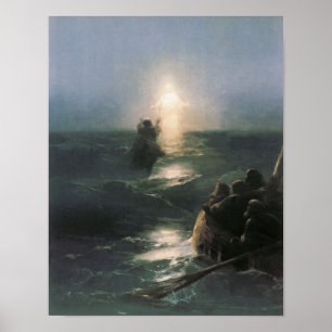 Jesus Walking on Water, Ivan Aivazovsky Painting Poster