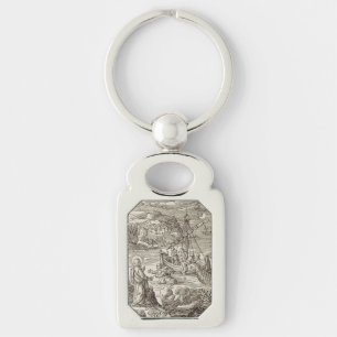 Jesus walking on water key ring