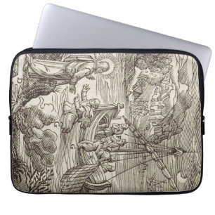 Jesus walking on water laptop sleeve