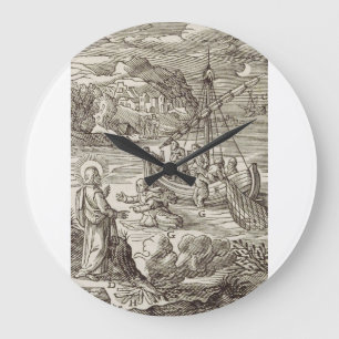 Jesus walking on water large clock