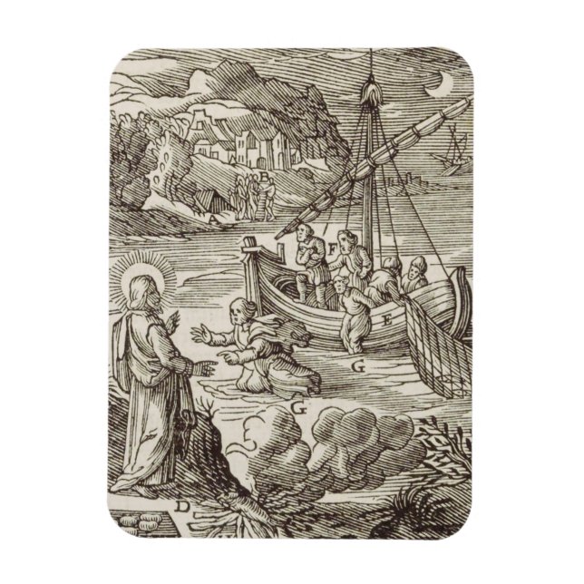 Jesus walking on water magnet (Vertical)