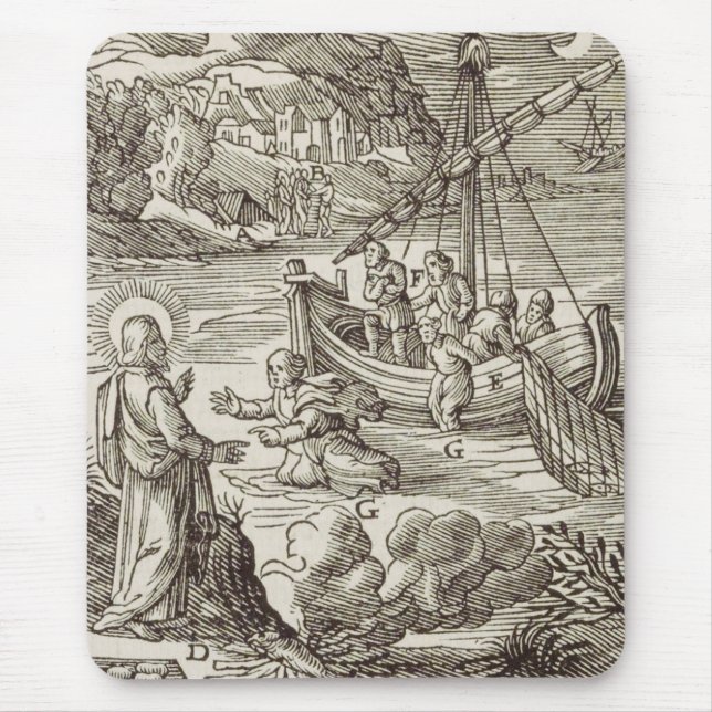 Jesus walking on water mouse pad (Front)