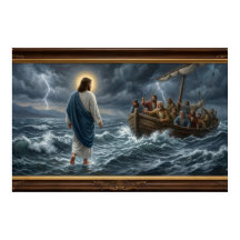 Jesus Walking on Water Poster – Christian Wall Art