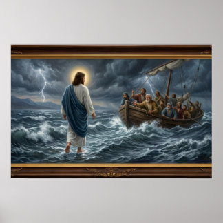 Jesus Walking on Water Poster – Christian Wall Art