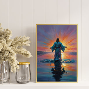 Jesus Walking On Water Religious Art Poster