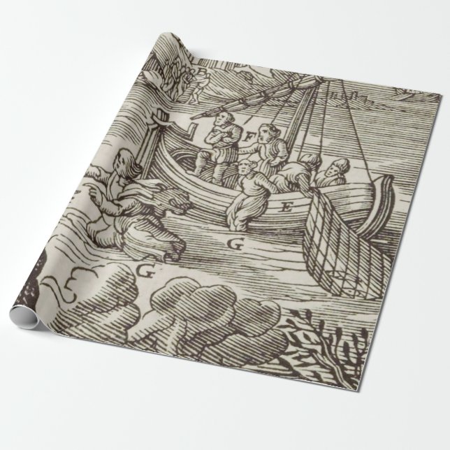 Jesus walking on water wrapping paper (Unrolled)
