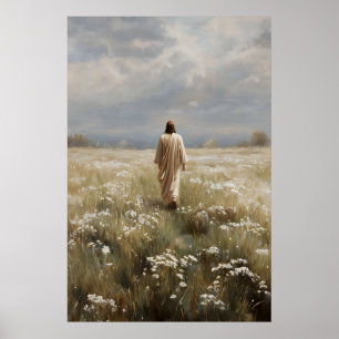 Jesus Walking The Good Shepherd He Leads Me Jesus Poster