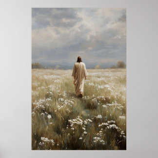 Jesus Walking The Good Shepherd He Leads Me Jesus Poster