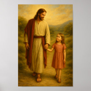 Jesus Walking With Girl™ LDS Wall Art Poster
