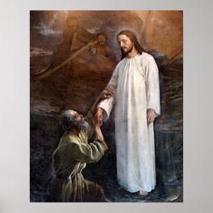 Jesus Walks on Water 3 & St Peter Poster Wide