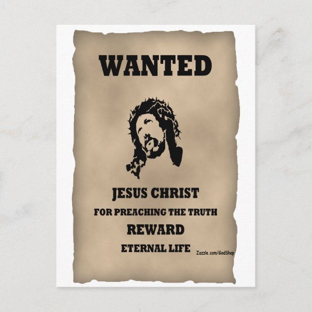 Jesus Wanted Poster Postcard (Front)