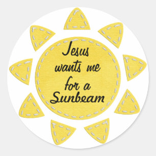 "Jesus Wants Me For A Sunbeam" LDS Stickers