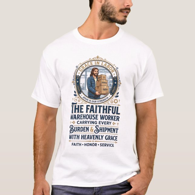 Jesus Warehouse Logistics Graphic Tee Christian Ar (Front)
