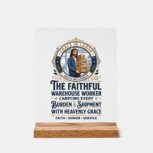 Jesus Warehouse Logistics Graphic Tee Christian Ar Acrylic Sign