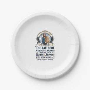 Jesus Warehouse Logistics Graphic Tee Christian Ar Paper Plate