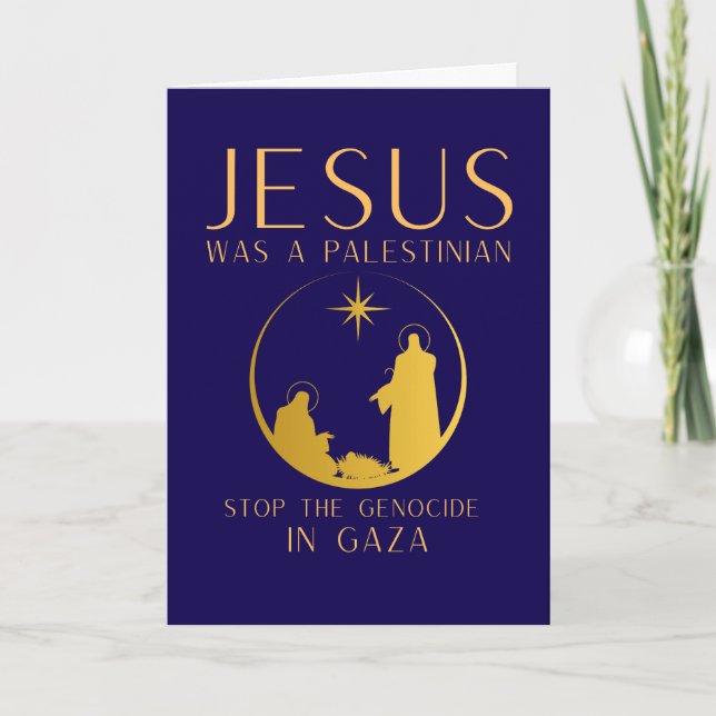 Jesus Was A Palestinian Christmas Custom Message Card (Front)