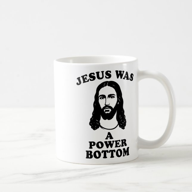 Jesus Was A Power Bottom Funny Pride Christmas Gag Coffee Mug (Right)