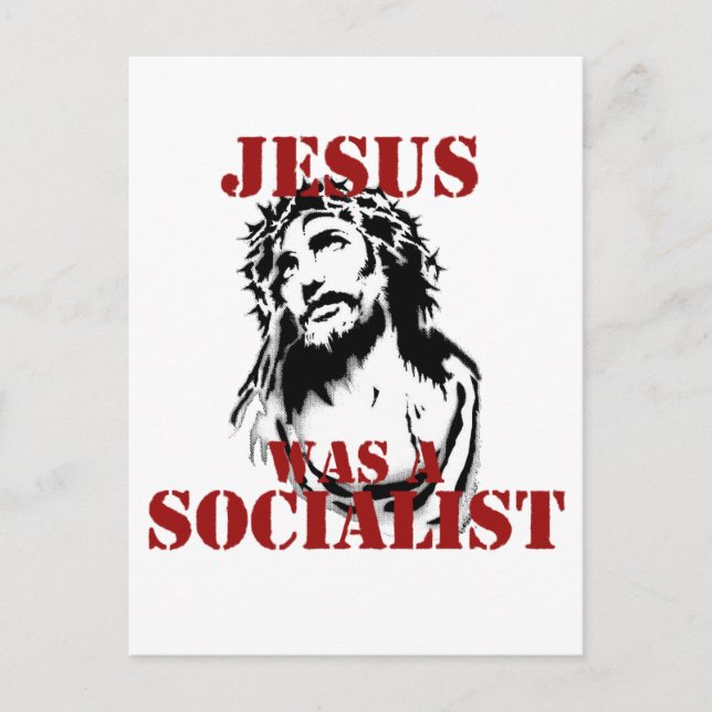 Jesus was a socialist postcard (Front)
