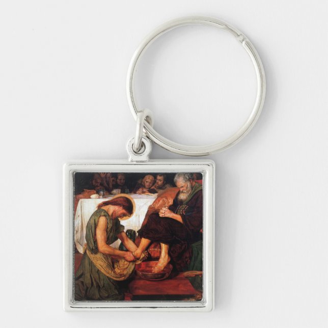 Jesus Washing Peter's Feet Key Ring (Front)