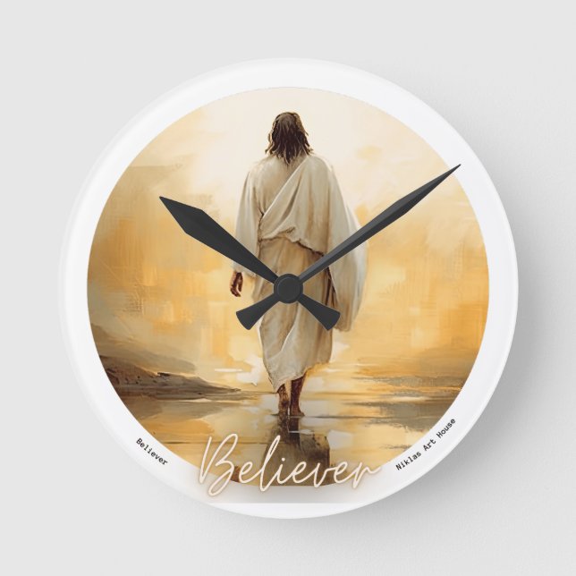 Jesus Watch, Bible, Wall Clock, Christianity Round Clock (Front)