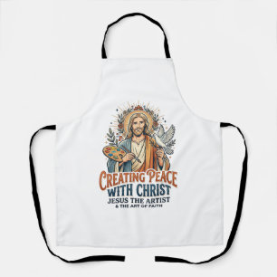 Jesus Watercolor Hobby T-Shirt Inspirational Faith Apron