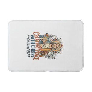 Jesus Watercolor Hobby T-Shirt Inspirational Faith Bath Mat
