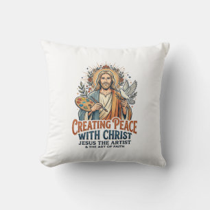 Jesus Watercolor Hobby T-Shirt Inspirational Faith Cushion