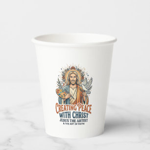 Jesus Watercolor Hobby T-Shirt Inspirational Faith Paper Cups