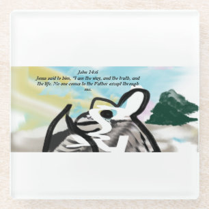 Jesus way glass coaster