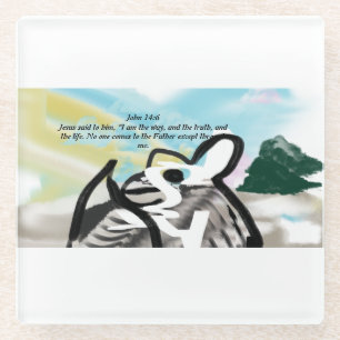 Jesus way glass coaster