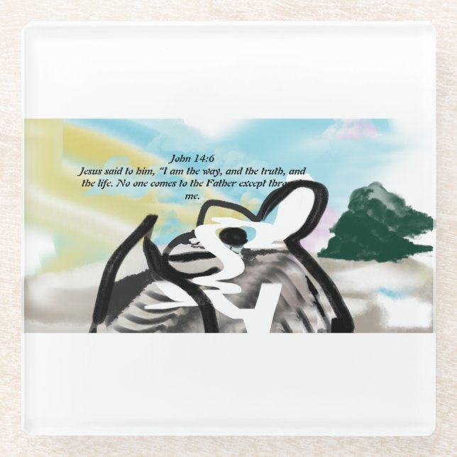 Jesus way glass coaster (Front)