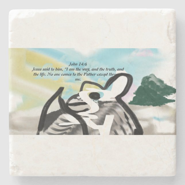 Jesus way stone coaster (Front)