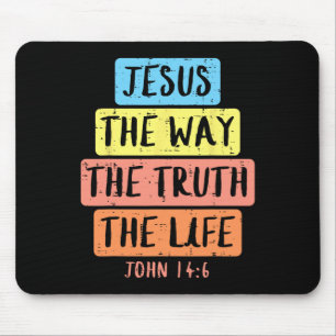 Jesus Way Truth Life John 146 Easter Religious Wom Mouse Pad