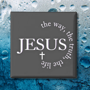 Jesus way, truth, life John 14:6 Cross Magnet