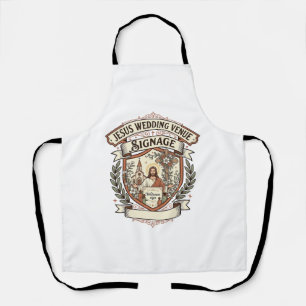 Jesus Wedding Venue Signage Jesus Wedding Venue Si Apron