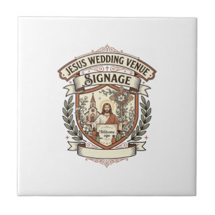 Jesus Wedding Venue Signage Jesus Wedding Venue Si Ceramic Tile