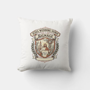 Jesus Wedding Venue Signage Jesus Wedding Venue Si Cushion
