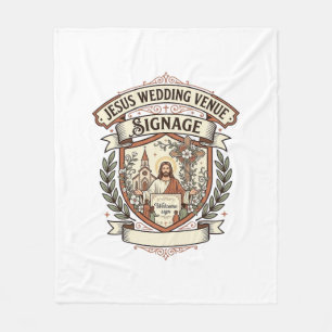 Jesus Wedding Venue Signage Jesus Wedding Venue Si Fleece Blanket