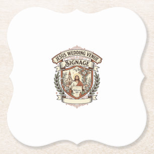 Jesus Wedding Venue Signage Jesus Wedding Venue Si Paper Coaster