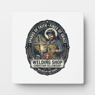 Jesus Welder Metal Shop T-Shirt Inspirational Fait Plaque