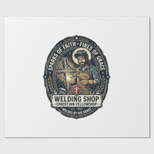 Jesus Welder Metal Shop T-Shirt Inspirational Fait Wrapping Paper