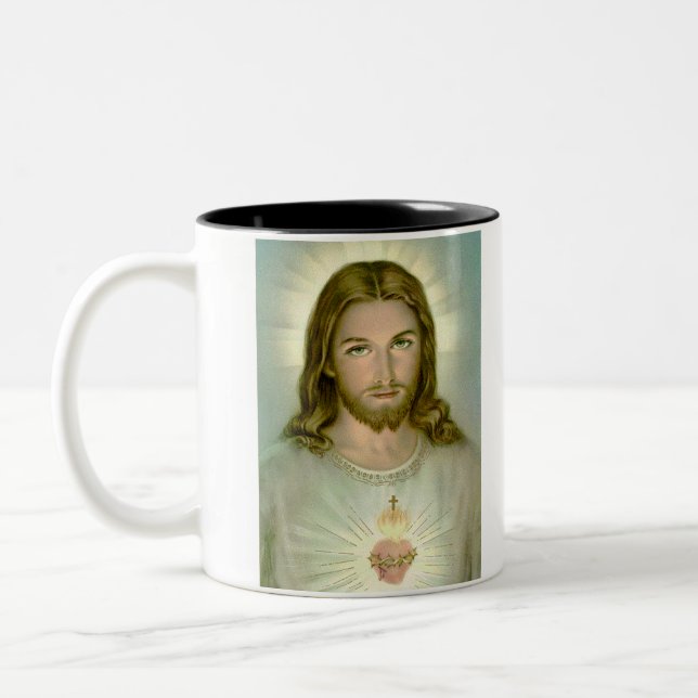 jesus, WHAT WOULD JESUS DO? Two-Tone Coffee Mug (Left)
