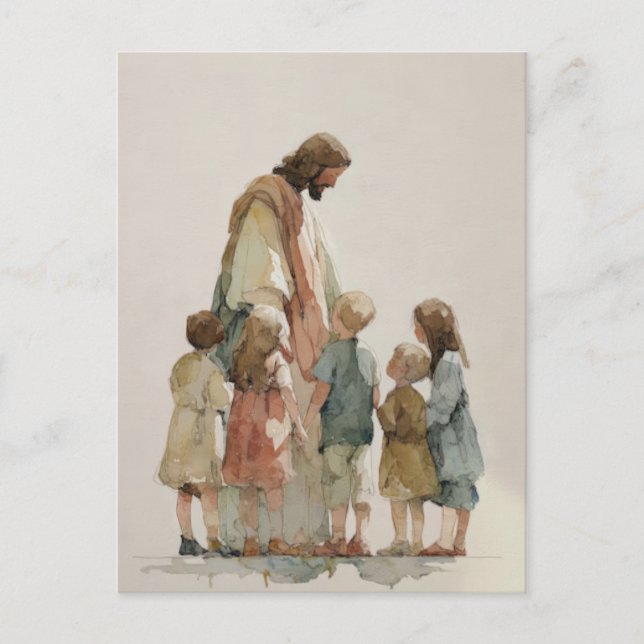 Jesus with children  postcard (Front)