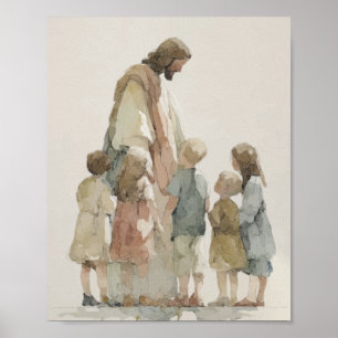 Jesus with Children Poster