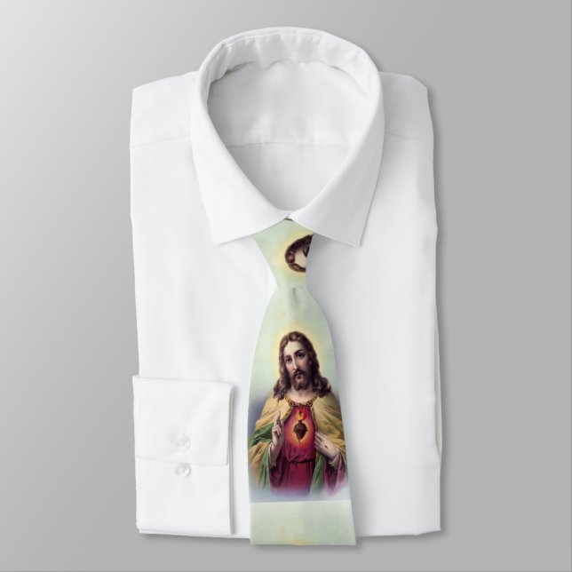 Jesus with Glowing Heart Tie (Tied)