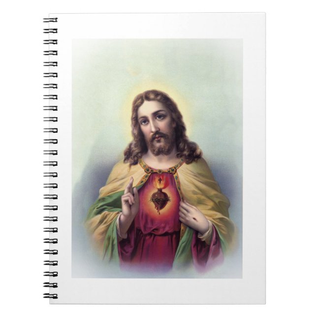 Jesus with Glowing Sacred Heart Notebook (Front)