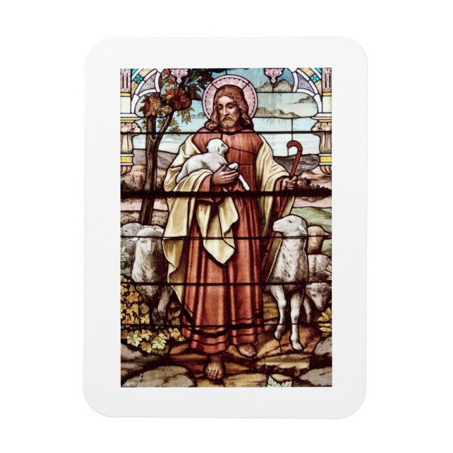 Jesus with His Sheep Magnet (Vertical)